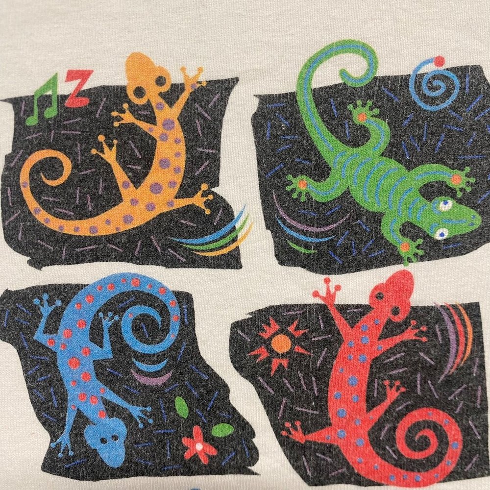 Vintage 90s Colorful Lizard Animal Pop Tropical Tourist Tee - Picture 4 of 6
